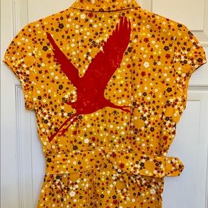 GSUS SINDUSTRIES Floral Belted Top Short Sleeves S